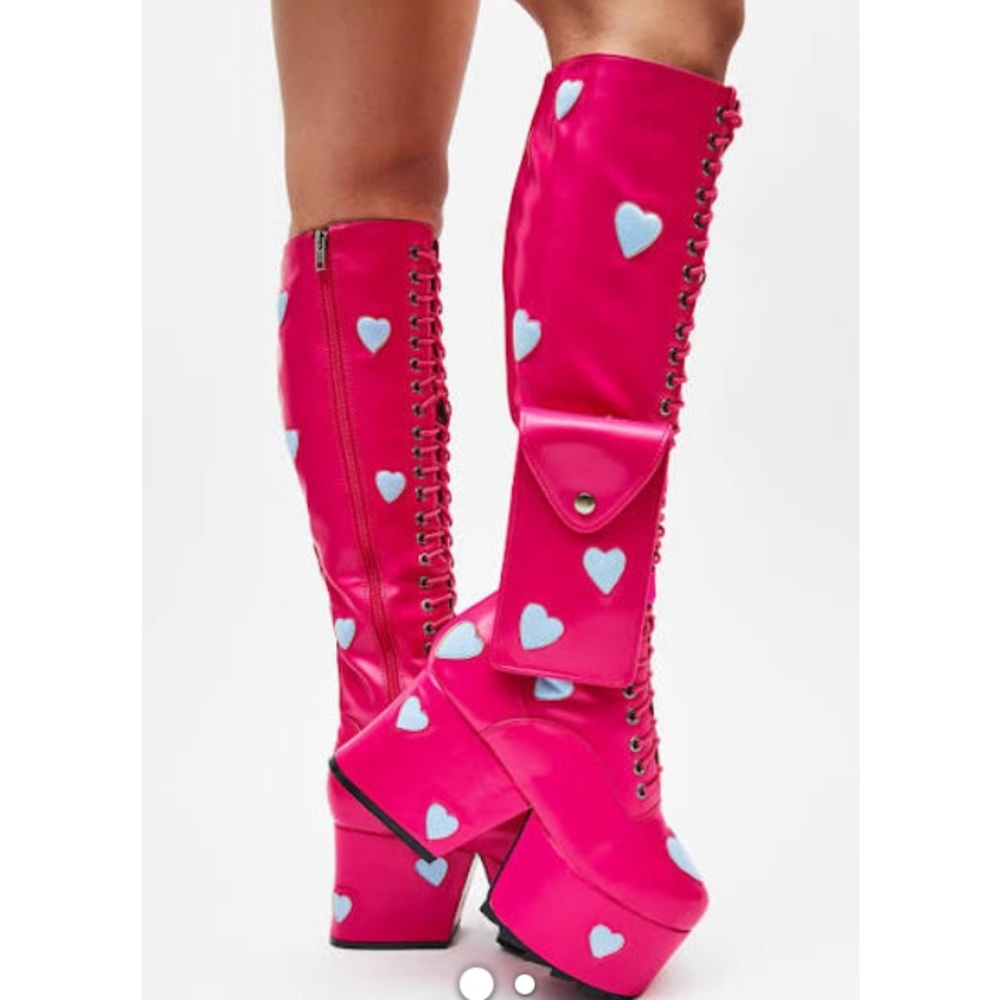 FUCHSIA PINK ISN'T SHE LOVELY KNEE HIGH BOOTS NEVER WORN